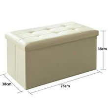 Load image into Gallery viewer, Camabel， Pouf Coffre de Rangement Pliable Banc， Coffre Rangement Chargement ，Tabouret Cube Dé Repose-Pieds Siège Boîte Banc de Rangement Max. de 300 kg，Beige
