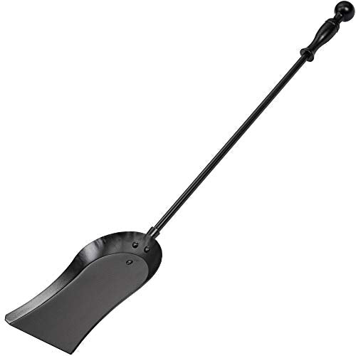 Amagabeli 26.5in Fireplace Ash Shovel Heavy Gauge Steel Fireplace Scoop-Ash Scoop-Gardening Shovel Single Fireplace Tool Fire Pit Campfires Indoor and Outdoor Use Black Coal Shovel for Wood Stove