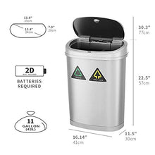 Load image into Gallery viewer, Amagabeli Poubelle à Capteur Automatique - Poubelle de Cuisine Recycleur 42L en aAcier Inoxydable - Poubelle à Capteur de Mouvement Infrarouge Automatique pour la Salle de Bains du Bureau à Domicile
