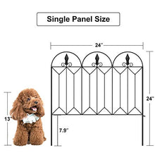 Load image into Gallery viewer, Amagabeli Garden Fence 24inx10ft Outdoor Decorative Fencing Landscape Wire Fencing Folding Wire Patio Border Edge Section Fences Flower Bed Animal Barrier Décor Picket Black Rustproof Panels Wire FC04
