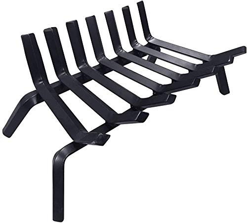 Amagabeli Black Wrought Iron Fireplace Log Grate 21 inch Wide Heavy Duty Solid Steel Indoor Chimney Hearth 3/4