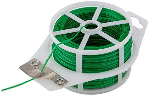 Amagabeli 2.2mm X 50M X 6Pices Attaches de Jardin pour Plantes Twist Cravates avec Cutter Jardin Fil de Cravate pour Jardinage Maison Bureau Vert