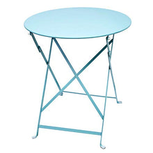 Load image into Gallery viewer, Amagabeli，Ensemble Bistro de 1 Table（H90 x D75cm） et 2 Chaises(H83 x W42 x D38cm)，Salon de Jardin Pliable en Métal， Costume Parfait pour Balcon Terasse et Jardin Imperméable，Bleu Clair
