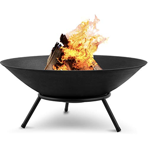 Amagabeli Brasero Exterieur pour Jardin 70cm Terrasses Brasero Fonte avec Trois Jambes Brasero d'extérieur Barbecue Charbon Jardin Fire Pit Grill,Le Camping et Le Pique-Nique Plancha Brasero