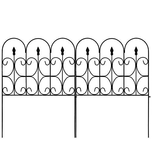 Amagabeli， 81CM X 61CM X 5 Clôture Décorative Métal pour Jardin，Motif Paysage et Barrière Barriere de Jardin，Noir