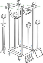 Load image into Gallery viewer, Amagabeli Porte Bûches de Cheminée avec 4 Outils 78x29x36cm Intérieur Extérieur Grande Capacité Ensemble d‘outils de Cheminée Support de Bois de Chauffage Outils Rack de Stockage Ensembles de Cheminée
