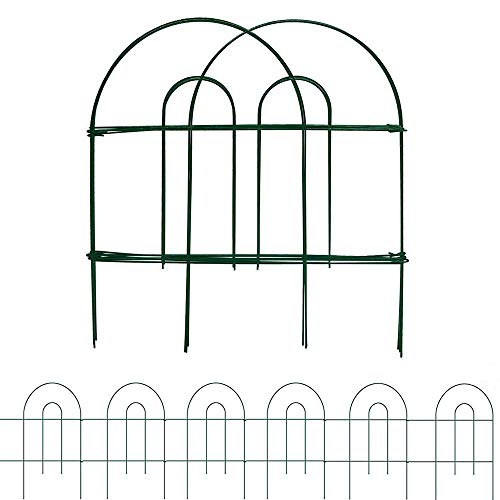 Amagabeli，46CM X 43CM X 35PCS，Clôture Décorative Métal pour Jardin，Motif Paysage et Barrière de Jardin， Vert Panneaux Extérieurs FC01