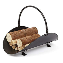 Load image into Gallery viewer, Amagabeli Fireplace Log Holder Indoor Firewood Carrier Metal Wood Rack Holders Tools Covers Fire Wood Basket Container Sets Ash Bucket and Carrying Bag Black Hearth Fireset Birch Outdoor Basket
