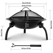 Load image into Gallery viewer, Amagabeli Brasero Extérieur Portable Brasero de Jardin 52cm Brasero Barbecue Exterieur terrasse avec Grille Capot étincelles Tisonnier Cheminée Camping et Le Pique-Nique 52cm Acier Pliant Brasero
