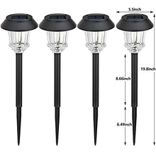 Load image into Gallery viewer, BEAU JARDIN Jardin Lampes Solaires Extérieur Étanche Voie Lentille Acier Inoxydable Fait Auto Marche/Arrêt Sans Fil Rechargeable LED Lumière Alimentée Par pour Pelouse Patio Yard 4 Pack 14x 50.2cm
