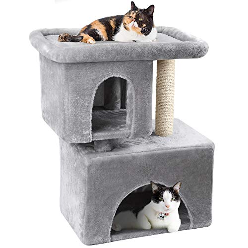 BEAU JARDIN Arbre à chat avec Griffoir pour Grande Chats Hauteur de 84 CM Centre d'Activités Tour à Chats aves Colonnes renforcées Plateformes Maison de Jeu Meubles pour Chatons Chats et félins Palais