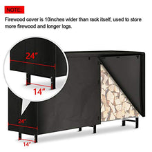 Load image into Gallery viewer, Amagabeli 8ft Firewood Log Rack with Cover Combo Set Waterproof Outdoor Log Holder for Fireplace Heavy Duty Wood Stacker for Patio Logs Pit Storage Steel Tubular Wood Pile Rack Tool Accessories Black
