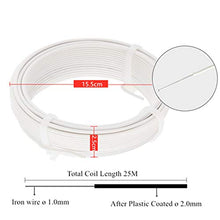 Load image into Gallery viewer, Amagabeli Garden Home 2MM X 25M X 2PCS Fil de Tension Rouleau de Fil de Fer Métallique Plastifié Blanc Enduit de PVC de Métal Revêtu de Plastique Blanc pour Clôture de Jardin WR4
