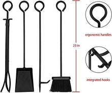 Load image into Gallery viewer, Amagabeli Porte Bûches de Cheminée avec 4 Outils 72x40x30cm Intérieur Extérieur Grande Capacité Ensemble d‘outils de Cheminée Support de Bois de Chauffage Outils Rack de Stockage Ensembles de Cheminée
