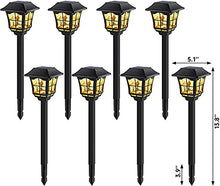 Load image into Gallery viewer, BEAU JARDIN 4 Pack Lampes de jardin solaires Lampes de jardin extérieures Lumière de chemin étanche Lentille en verre Fabriqué en acier inoxydable Marche/arrêt automatique Sans fil Rechargeable LED
