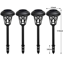 Load image into Gallery viewer, BEAU JARDIN Jardin Lumières Solaires Extérieur Étanche Voie Lumière Lentille Verre Acier Inoxydable Fait Auto Marche/Arrêt Éclairage De LED Rechargeable pour Pelouse Patio Jardin 4 Pack 13,5 x 45,6cm
