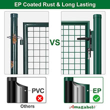 Load image into Gallery viewer, Amagabeli Portail de Jardin en métal galvanisé avec Serrure (Single) Porte de clôture Vert RAL6005 140x100cm
