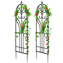 Load image into Gallery viewer, Amagabeli，Set de 2 Grande Treillis Jardin 180cm x 48cm，à Toute épreuve Antirouille Treillis en Métal， Support pour Plantes Grimpantes， Fer Fil Métallique Plante Treillis Grille，Fleurs Vignes Concombres
