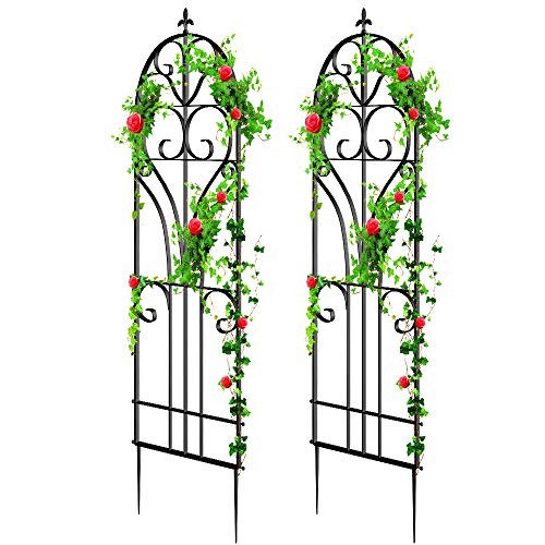 Amagabeli，Set de 2 Grande Treillis Jardin 180cm x 48cm，à Toute épreuve Antirouille Treillis en Métal， Support pour Plantes Grimpantes， Fer Fil Métallique Plante Treillis Grille，Fleurs Vignes Concombres