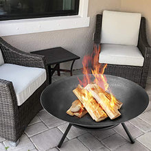 Load image into Gallery viewer, Amagabeli Brasero Exterieur pour Jardin 70cm Terrasses Brasero Fonte avec Trois Jambes Brasero d&#39;extérieur Barbecue Charbon Jardin Fire Pit Grill,Le Camping et Le Pique-Nique Plancha Brasero
