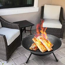 Load image into Gallery viewer, Amagabeli Brasero Exterieur pour Jardin 57cm Terrasses Brasero Fonte avec Trois Jambes Brasero d&#39;extérieur Barbecue Charbon Jardin Fire Pit Grill,Le Camping et Le Pique-Nique Plancha Brasero
