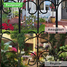 Load image into Gallery viewer, Amagabeli 46 cm x 230 cm Clôture Décorative Métal Pour Jardin Motif Paysage et Barrière Barriere de Jardin Noir
