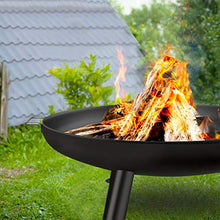 Load image into Gallery viewer, Amagabeli Brasero Foyer Extérieur de Jardin -Diamètre de 60cm en Fonte Fire Pit Terrasse de Jardin Fire Bol Cheminée - avec Poignées BBQ Camping Brasero Panier á feu pour Portable Acier
