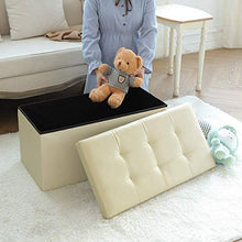 Load image into Gallery viewer, Camabel， Pouf Coffre de Rangement Pliable Banc， Coffre Rangement Chargement ，Tabouret Cube Dé Repose-Pieds Siège Boîte Banc de Rangement Max. de 300 kg，Beige
