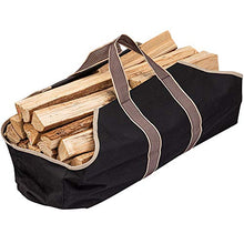 Load image into Gallery viewer, Amagabeli Toile Sac à bûche Cheminée Sac de rangement pour le bois de chauffage Grande capacité Porte-bûches De plein air Porte-bûches en bois ciré avec poignées Solide Sac de transport en bois
