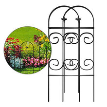 Load image into Gallery viewer, Amagabeli，81CM X 38CM X 8 Clôture Décorative Métal pour Jardin， Motif Paysage et Barrière Barriere de Jardin ，Noir
