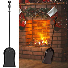 Load image into Gallery viewer, Amagabeli 26.5in Fireplace Ash Shovel Heavy Gauge Steel Fireplace Scoop-Ash Scoop-Gardening Shovel Single Fireplace Tool Fire Pit Campfires Indoor and Outdoor Use Black Coal Shovel for Wood Stove
