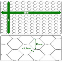 Load image into Gallery viewer, Amagabeli 1M x 25M Grillage à Poule 25mm Galvanisé Maille Hexagonal Cloture poulailler Jardin voliere Poulailler Jardin Grillage Triple Torsion Élevage Volaille Filet résistant aux Intempéries HC06
