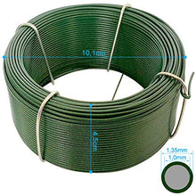 Load image into Gallery viewer, Amagabeli 6 x 50M Fil Acier Plastifie Fil d&#39;attache Diamètre 1.35mm Rouleau de Fil Métallique Enduit de PVC Fil de Fer avec Gaine en Plastique Vert pour Les Plantes et Le Jardin WR8
