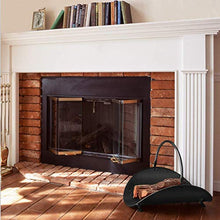 Load image into Gallery viewer, Amagabeli Fireplace Log Holder Indoor Firewood Carrier Metal Wood Rack Holders Tools Covers Fire Wood Basket Container Sets Ash Bucket and Carrying Bag Black Hearth Fireset Birch Outdoor Basket
