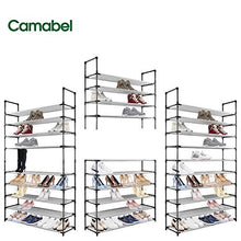 Load image into Gallery viewer, Camabel, Etagère à Chaussures10 Niveaux en Acier Inoxydable à étagères, Chaussures empilable pour 60 Paires,  pour Salon Vestiaire Entrée, 175x100x28cm
