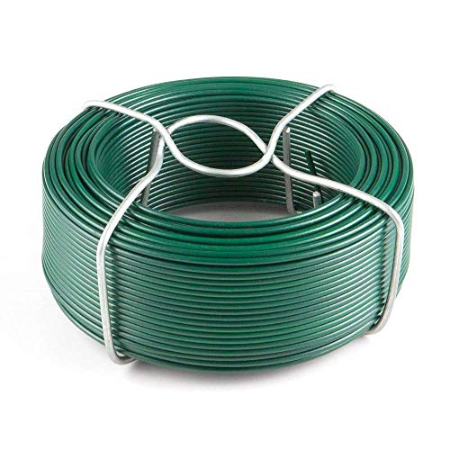 Amagabeli 6 x 50M Fil de Fer Acier Plastifie Diamètre 0.95mm Rouleau de Fil Métallique Enduit de PVC Fil d'attache de Jardin en Plastique Vert pour Les Plantes et Le Jardin Jardinage WR8