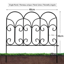 Load image into Gallery viewer, Amagabeli 46 cm x 230 cm Clôture Décorative Métal Pour Jardin Motif Paysage et Barrière Barriere de Jardin Noir
