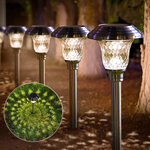 BEAU JARDIN, Lot de 4 Lampes solaires de Jardin, eclairage Solaire lumière ,Blanche Chaude et Solaire Éclairage pour chemins, allée allumage, Villa pelouse