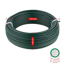 Load image into Gallery viewer, Amagabeli 2.4MM X 50M X 4PCS ，Fil de Tension Rouleau de Fer ，Métallique Vert Enduit de PVC de Métal， Revêtu de Plastifié Vert pour Clôture de Jardin， Jardinage WR3
