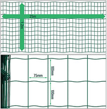 Load image into Gallery viewer, Amagabeli 1.2M X 25M Grillage Résidentiel Fil 2,2mm Mailles 100x75cm Grillage de Clôture RAL6005 Vert Maille Clôture de Jardin Métallique Grillage Jardin Bordure de Jardin Pelouse Clôture HC04
