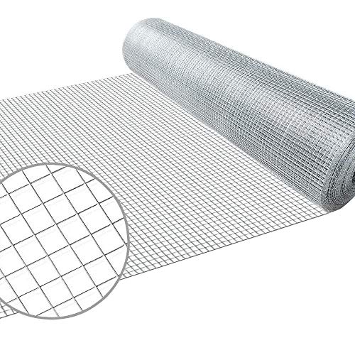 Amagabeli 0.5M X 25M Galvanisé Mailles Carrées Grillage Jardin Soude 12,7 mm à Chaud Épaisseur 0,7 mm Métallique Grillage poulailler Poule Mailles Jardin Protection Grillage Fermette HC01