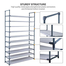 Load image into Gallery viewer, Camabel, Etagère à Chaussures10 Niveaux en Acier Inoxydable à étagères, Chaussures empilable pour 60 Paires,  pour Salon Vestiaire Entrée, 175x100x28cm
