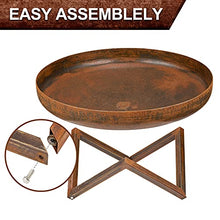 Load image into Gallery viewer, Amagabeli Grand Foyer De 23,6 Pouces Grande Capacité Portable Extérieur en Fer Robuste Bol De Feu pour Patio Camping Barbecue Brasero pour Chauffage De Jardin Brûleur À Bois De Charbon De Bois
