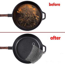 Load image into Gallery viewer, Amagabeli Nettoyeur en Fonte Grattoir Récureur en Cotte de Mailles en Acier Inoxydable pour Poêles Casseroles en Brosse à Barbecue pour Batterie de Cuisine Evier Poêle et Grill à Récurer 20 x 15,2 cm
