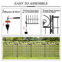 Load image into Gallery viewer, Amagabeli 1.12M X 0.9M X 2 Clôture Décorative Métal pour Jardin Motif Paysage et Barrière Barriere de Jardin Noir
