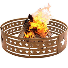 Load image into Gallery viewer, Amagabeli，30&quot; Fire Ring Pit Round Wilderness Wood Burning， Camping Backyard Beach Campfire Outdoor，Heavy Duty Firebowl 2mm Thick，Fire Circle High Temperature Paint Campground Liner Rustproof，Bronze
