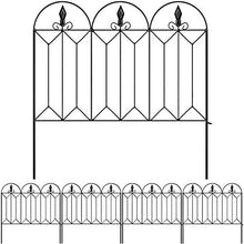 Load image into Gallery viewer, Amagabeli Garden Fence 24inx10ft Outdoor Decorative Fencing Landscape Wire Fencing Folding Wire Patio Border Edge Section Fences Flower Bed Animal Barrier Décor Picket Black Rustproof Panels Wire FC04
