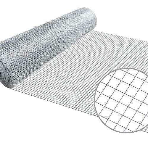 Amagabeli 1MX20M Galvanisé Mailles Carrées Grillage Jardin Poule 12,7mm Chaud Soude Épaisseur 0,8 mm Maille Métallique Petits Mailles Jardin Protection Poulailler Grillage Voliere Fermette HC01