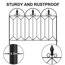 Load image into Gallery viewer, Amagabeli Garden Fence 24inx10ft Outdoor Decorative Fencing Landscape Wire Fencing Folding Wire Patio Border Edge Section Fences Flower Bed Animal Barrier Décor Picket Black Rustproof Panels Wire FC04
