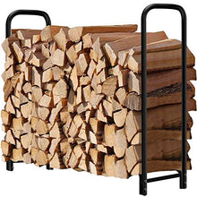 Load image into Gallery viewer, Amagabeli， Support à Bois de Chauffage 1,2m Long， Porte-bûches de cheminée ，de Chauffage Support de Stockage de Bois ，de Chauffage Support de Journal de cheminée
